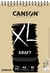 CANSON XL Kraft - Bloc à dessins - reliure à anneaux métalliques - A4 - 60 feuilles - kraft