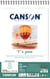 CANSON "C" à grain A5+ - Album à côté court - reliure à anneaux métalliques - 148 x 227 mm - 30 feuilles - papier blanc