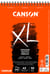 Carnet d'esquisses Canson XL - Reliure à anneaux métalliques - A5 - 60 feuilles - papier ivoire - uni