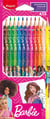 Lot de 12 crayons de couleur - Maped - Barbie 
