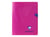 Cahier Mimesys piqué - 17x22 cm - 96 pages - Grands carreaux - Rose