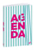 Agenda scolaire journalier 2025/2026 Quo Vadis - Bleu et blanc - 12 x 17 cm - Trinidad rayures
