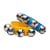 Paire de bracelets avec 4 grelots, jaune et bleu ; pour poignets - Fuzeau