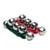 Paire de bracelets avec 5 grelots, rouge et vert ; pour chevilles - Fuzeau
