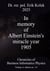 In memory of Albert Einstein's miracle year 1905