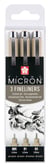 Lot de 3 fineliners pointe fine - Sakura - Noir - Pigma Micron