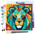 Mini Peinture au Numéro Figured'Art - Lion Art Déco - 20 x 20 cm