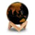 GLOBE 14 CM NOIR ET OR LUMINEUX SUPPORT BOIS