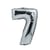 Ballon argenté - 36 cm - Chiffre 7