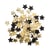 Confettis étoiles - Effet cuir et paillettes - noir et or 