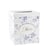 Urne toile de Jouy - Merci - Blanc, bleu et or - 21 x 25 cm                 