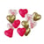 12 ballons coeurs - Rouges, blancs, or et transparents avec confettis cœurs