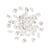Lot de 50 confettis Artyfêtes - Jardin Botanique - Vert sauge et blanc - 1,5 cm à 2,1 cm - 50 pièces