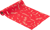 Chemin de table - Feuilles de houx - Mousseline - Rouge et or - 28 cm x 3 m