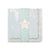 Paquet de 16 serviettes festonnées - 33 x 33 cm - Bleu pastel et or