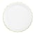 Assiette festonnée - blanc et or - 23 cm - Lot de 8