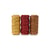 3 Cordons coton ciré 1 mm x 10 m Créalia - Curry / Rouge / Camel