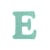 Patch lettre E thermocollant vert d'eau - Créalia