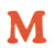 Patch lettre M thermocollant orange - Créalia