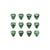 12 médiators celluloïd - 0,81mm - Vert - Shiver