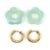 Kit boucles d'oreilles créoles - Fleurs vert d'eau - Acier inoxydable - Créalia