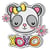 Écusson transfert thermo-adhésif -  Petit modèle - Panda xoxo