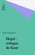 Hegel : critique de Kant