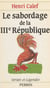 Le Sabordage de la IIIe République