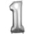 Ballon métallisé Large - Nombre 1 - argent - 33 cm x 86 cm