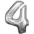 Ballon métallisé Large - Nombre 4 - argent - 66 cm x 86 cm