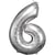 Ballon métallisé Large - Nombre 6 - argent - 55 cm x 86 cm