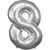 Ballon métallisé Large - Nombre 8 - argent - 53 cm x 86 cm