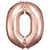 Ballon métallisé Large - Nombre 0 - rose or - 66 cm x 86 cm