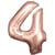 Ballon métallisé Large - Nombre 4 - rose or - 66 cm x 86 cm