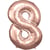 Ballon métallisé Large - Nombre 8 - rose or - 53 cm x 86 cm