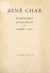 René Char - Conférence prononcée le 3 juillet 1946 à Paris