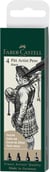 Pochette 4 feutres fineliners - Pitt Artist Pen - noir - Faber Castell