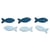 Lot de 8 accessoires adhésifs bois Rayher - Poisson