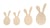 Lot de 4 lapins Rayher - Bois