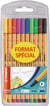 Pochette 10 Feutres - Couleurs assorties - Point 88 Format Spécial - Pointe fine - STABILO