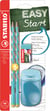 Lot de 2 crayons graphites gauchers mine HB + 1 taille-crayons EASYsharpener + 1 gomme - STABILO - Bleu ciel - EASYgraph S