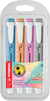 Lot de 4 surligneurs STABILO - Swing cool  Pastel - Pointe fine  - Abricot / bleu / mauve / gris