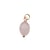 Breloque - Quartz rose - acier inoxydable