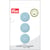 Bouton en coton 2 trous x 3 - Bleu - 18 mm