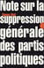 Note sur la suppression générale des partis politiques