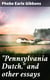 "Pennsylvania Dutch," and other essays