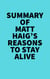 Summary of Matt Haig's Reasons To Stay Alive - 