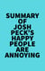 Summary of Josh Peck's Happy People Are Annoying