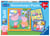 Puzzles 3x49 pièces - La famille et les amis de Peppa Pig