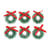 Lot de 6 mini couronnes enneigées Noël - Créalia
